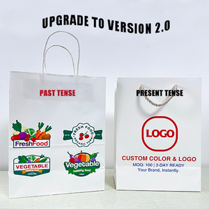 Bolsa de Papel Kraft Marrón Impresa Personalizada, 100% Reciclable, con Asa, para Supermercado, Panadería, Ropa, Empaque de Flores - Product Image 2