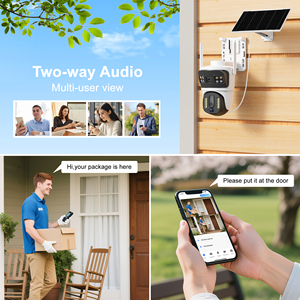 Bp5 cộng với DL ống kính kép 10x Zoom năng lượng mặt trời hỗ trợ máy ảnh ngoài trời 4G Thẻ Sim 512G thẻ SD âm thanh 2 chiều ai phát hiện con người đám mây - Product Image 2