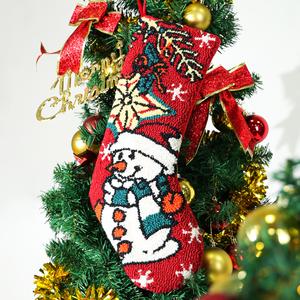 Personnalisé en gros père noël bonhomme <span class=keywords><strong>de</strong></span> neige noël tapisserie <span class=keywords><strong>bas</strong></span> <span class=keywords><strong>de</strong></span> noël velours pour cadeaux - Product Image 4