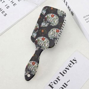 Cute Women Anti-Static Plastic Paddle <b>Brush</b> with Steel Handle Nylon Bristles <b>Scalp</b> Massage Curly Wig Detangling - Product Image 6