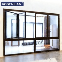 Fenêtre pliante en aluminium sur mesure Rogenilan avec vitrage trempé pour extérieur