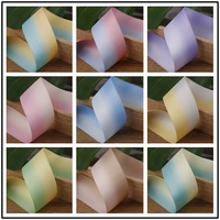 OKAY 10 Yards Écologique 100% Polyester Double Face Satin Ruban 4cm Ombre Couleurs Personnalisé Double Face Style Haute Ténacité