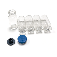 Flacon en verre borosilicate hermétique, bouteille cylindrique multi-tailles avec bouchon en caoutchouc et capuchon à vis pour emballage cosmétique