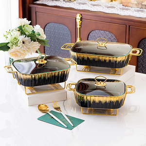 Plat à friture en céramique oblong salade <span class=keywords><strong>de</strong></span> fruits <span class=keywords><strong>de</strong></span> <span class=keywords><strong>mer</strong></span> <span class=keywords><strong>plateau</strong></span> <span class=keywords><strong>de</strong></span> service garder les aliments au chaud avec support ensemble <span class=keywords><strong>de</strong></span> vaisselle <span class=keywords><strong>de</strong></span> restaurant <span class=keywords><strong>de</strong></span> buffet <span class=keywords><strong>de</strong></span> mariage - Product Image 1