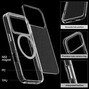 Soonleader étuis de téléphone portable pour Iphones 17 Pro Max Air housse de téléphone dur PC paillettes antichoc TPU fabricant de gros - Product Image 4