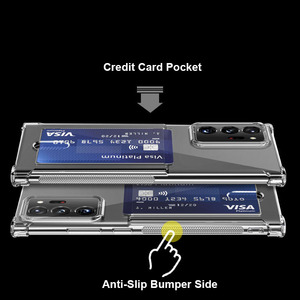 Étui pour Samsung S23 S24 S25 avec porte-cartes, étui pratique en TPU avec fente pour carte <span class=keywords><strong>portable</strong></span>, <span class=keywords><strong>coque</strong></span> transparente pour S22 Ultra - Product Image 4