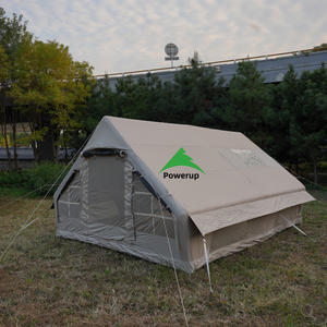 Tente gonflable en Oxford noir 3x4m avec porte AB, cheminée et ventilation AC, directement de l'usine - Product Image 4