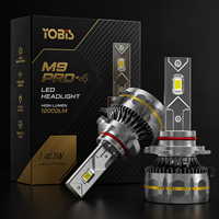 Ampoule LED automobile YOBIS TOP Power M9 140W 12000LM avec tube en cuivre, étanche IP67, 6000K, H1 H4 H7 9005 3570 12 puces