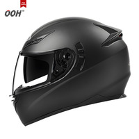 Casque de moto intégral OOH ABS homologué DOT, neuf, avec haut-parleur intégré, double visière interchangeable, design confortable pour le motocross