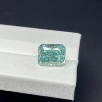 Оптовые камни HQ GEMS: Муассанит «Ледяной синий» (оттенок Light Sea Blue), размеры от 5x7 мм до 10x12 мм, огранка «Радиант», выращенные в лаборатории, россыпью
