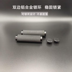 Empuñaduras cilíndricas de espuma negra para manillar de bicicleta, antideslizantes, para bicicletas de montaña, con diseño de bloqueo de anillo de aluminio - Product Image 2