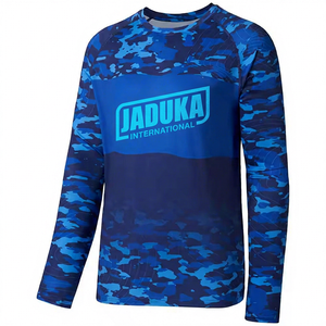 Camiseta de Pesca Hecha con el Mejor Material, Personalizada con Tu Propio Diseño, 100% Poliéster, Nuevo Estilo, Secado Rápido, UPF 50, Azul con Estampado - Product Image 1