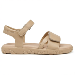 Beige Faux Suede Flat <b>Sandals</b> <b>Women</b> Summer Open Toe <b>Strap</b> Casual Footwear - Product Image 1