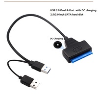 Vente flash Adaptateur de câble de disque dur SATA III vers USB 3.0/2.0 - UASP - Convertisseur SATA vers USB 3.0/2.0