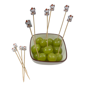 Fortune chat créatif bambou skews fête Dessert salade fruits fourchette pour <span class=keywords><strong>la</strong></span> décoration de mariage 100pcs Pack - Product Image 4