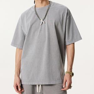 เสื้อยืดโอเวอร์ไซส์สำหรับผู้ชายเสื้อยืดผ้าฝ้าย100% ซักได้พิมพ์ลายโลโก้ตามสั่ง - Product Image 5