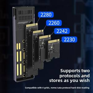 USB3.1 Lightning SATA صندوق SSD خارجي بروتوكول مزدوج NVMe NGFF M.<span class=keywords><strong>2</strong></span> واجهة ألومنيوم محمولة مع علبة ألومنيوم - Product Image 5