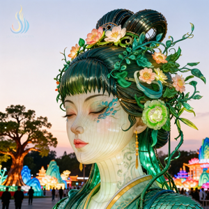 Linterna <span class=keywords><strong>Gigante</strong></span> Personalizada de Mitología China - Escultura de la Leyenda de la Serpiente Blanca de la Ciudad Verde, Doble Belleza, para Turismo Nocturno - Product Image 6