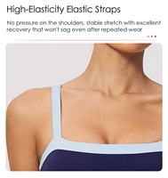 Soutien-gorge de sport à bretelles spaghetti, séchage rapide, blocs de couleur, avec logo personnalisé, rembourrage amovible, haute élasticité, respirant, pour gym et yoga, coupe courte