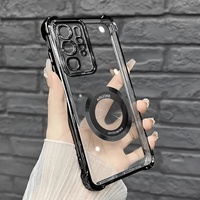 Étui de téléphone magnétique antichoc tendance avec film de protection d'objectif, compatible avec les téléphones Samsung S21 S22 S23 S24 S25 Ultra