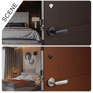 YGS <span class=keywords><strong>Set</strong></span> tuas kunci pintu, kunci gagang pintu warna hitam emas bundar 3 tuas kunci paduan seng tugas berat - Product Image 6