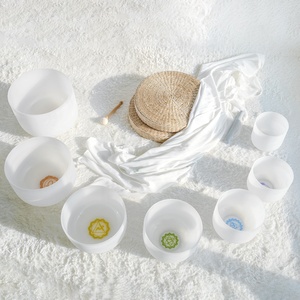 Cuenco de cuarzo con diseño de chakras, cuenco de Canto de Cristal de tono profundo, curación de 7 Chakras, gran oferta - Product Image 1