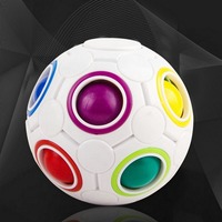 Cube Magique de Football à 12 Trous, Balle Arc-en-ciel à Pression, Jouet Éducatif de Poche, Spinner Lumineux Amusant, Balle Arc-en-ciel