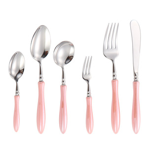 Elegante Juego de Cubiertos de Acero Inoxidable 304 con Mango de Cerámica, Cuchillo, Tenedor y Cuchara para Cena, Cubertería de Lujo para Hotel, Regalo - Product Image 5