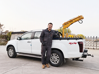 Mini grue articulée 1t DC12V pour camionnette, petite grue de levage montée sur véhicule pour le chargement sur chantier