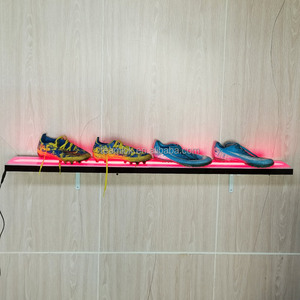 Tường Gắn Điều Khiển Từ Xa RGB Color Changing LED Thắp Sáng <span class=keywords><strong>Bar</strong></span> Kệ Rượu Thủy Tinh Kệ Trưng Bày Sáng Lên Giày Hiển Thị Kệ - Product Image 5