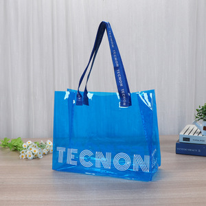 Kingsoft PVC Transparent <b>Tote</b> Bag Green With Logo For Gift Packaging - Product Image 3