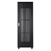 Baie de serveur 42U sur mesure en acier, double porte en maille, haute ventilation, pour installation d'équipements réseau en centre de données, à poser au sol
