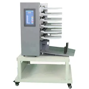 6 trays touching screen automatic paper gathering machine , automation paper collator machine