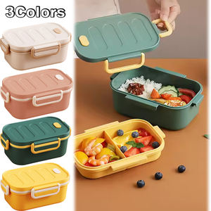 Double Layer Lunch Box Portable <b>Compartment</b> Bento Box Microwavable Food Container Picnic School Bento <b>Lunchbox</b> for Kids Children - Product Image 1