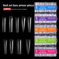 Boîtes d'ongles artificiels personnalisées en gros, sans courbe en C, demi-couverture et couverture complète, XXL/XXXL, extra longs, forme Stiletto, Carré, Cercueil, en ABS, pour gel souple