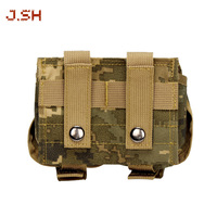 Pochette tactique JSH Molle 1000D en nylon imperméable camouflage pour grenades 14*6.5*10.5cm 0.125kg Double Frag Training Outdoor