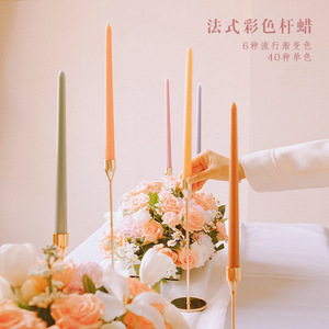 Vela delgada de 30 cm, color Morandi, cera de soja mixta, vela perfumada para decoración del hogar y hoteles - Product Image 6