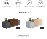Tables de réception modernes de haute qualité pour bureau, supermarché et hôtel, taille personnalisable, en bois pour centre commercial.