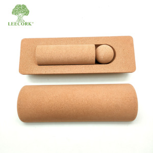 LEECORK, herramienta de <span class=keywords><strong>entrenamiento</strong></span> de fuerza y masaje de corcho ecológico, medio <span class=keywords><strong>rodillo</strong></span> de corcho para ejercicio, juego de estabilidad de pies - Product Image 1