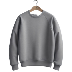 Cozy Winter Sweatshirt with Thick Fleece and Long Sleeves Casual <b>Crewneck</b> Lightweight Terry Cotton Pullover - Product Image 4