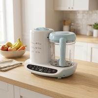 Pembuat Makanan Bayi Elektrik Multifungsi, Pengukus Otomatis, Blender 110W Bebas BPA, Dapat Dilepas
