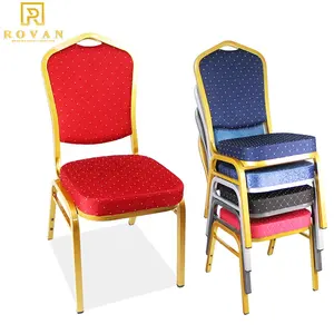 אולם ריהוט השכרת משמש מתכת זול יותר אולם חתונה זהב פלדת יוקרה משתה כיסאות חלקי למכירה