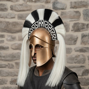 Casque Spartan en Bronze avec Crête en Crin de Cheval, Armure Artisanale Portative pour Cosplay, Affichage de Collection - Product Image 2