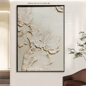 2025 Bán Buôn Tùy Chỉnh Tường Trừu Tượng Nghệ Thuật Wabi Sabi Khách Sạn Tường Nghệ Thuật 100% Handmade 3D Kết Cấu Thạch Cao Sơn - Product Image 3