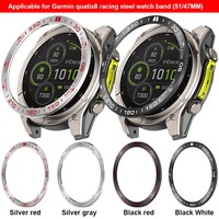 BEEFLYPOWER Casing Jam Tangan Model Balap Berbahan Baja Tahan Karat Baru untuk Garmin Fenix 8 51mm 47mm Aksesoris