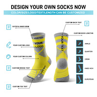 Chaussettes de sport respirantes Bioserica Era Youth Crew, personnalisées, de haute qualité, anti-odeur, compression, pour le basketball