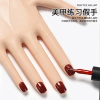 Main d'entraînement flexible pour ongles avec pince col de cygne, main de mannequin mobile pour la formation en nail art, kit de 100 embouts d'ongles