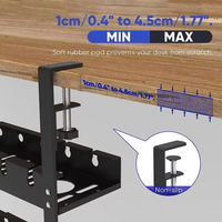 Extensible sous la gestion des câbles de bureau 14-21.6 pouces rétractable sous la table organisateur de cordon 22 "plateau de fil avec perforé