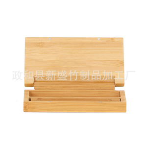 Factory wholesale bamboo double-sided folding portable handheld makeup <b>mirror</b>, eyeshadow case, pocket <b>mirror</b>, custom-made. - Product Image 5