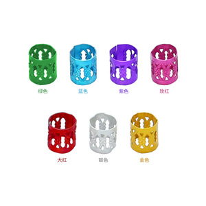 Anneau à cheveux en aluminium coloré, clip métallique creux pour extensions de dreadlocks, accessoire de coiffure, style 1 large - Product Image 1